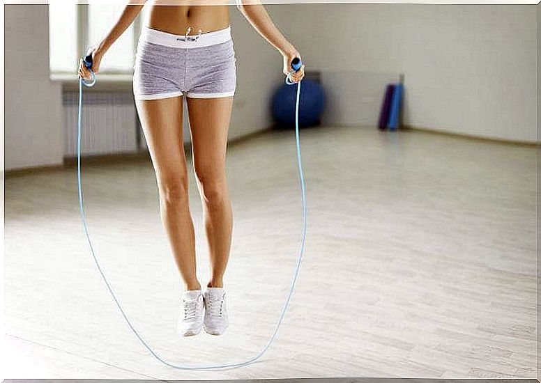 Jumping rope cellulite exercise