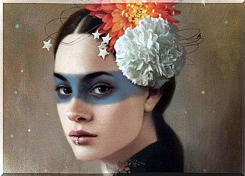 Woman with flowers in her hair