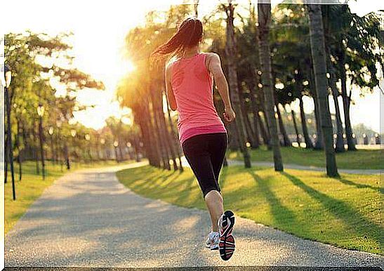 Girl running at the park