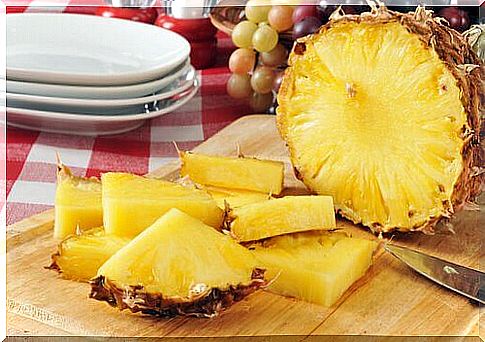 Pineapple in pieces