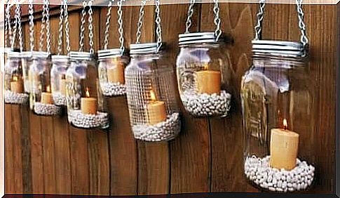 Recycled jars for home decoration