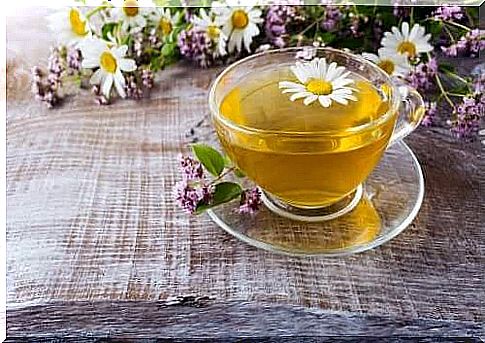 Chamomile tea for inflamed tonsils