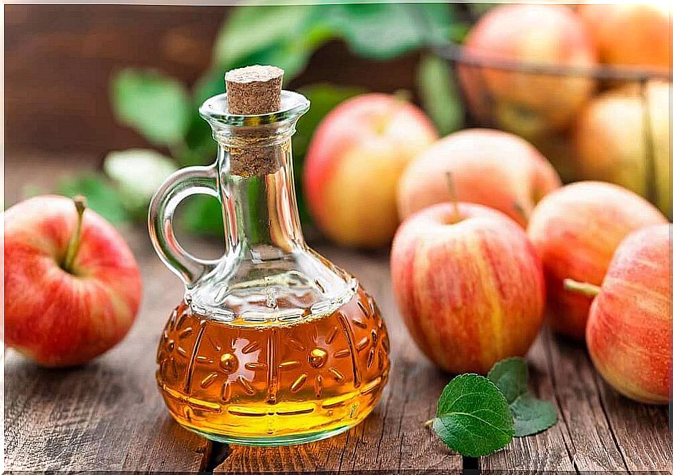 Flask of apple cider vinegar