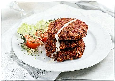 Red lentil burger