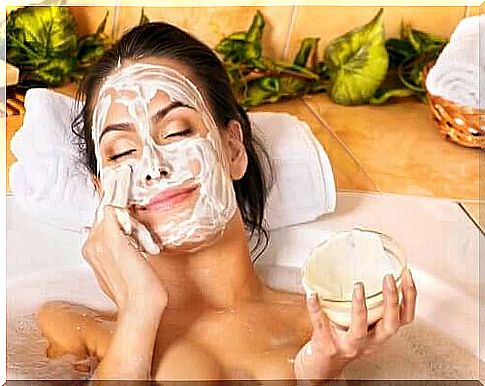 Relaxed woman with beauty mask